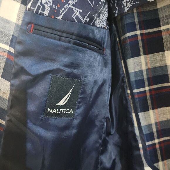 Nautica Brielle Linen Blend Jacket in Multicolor Plaid - Picture 14 of 14